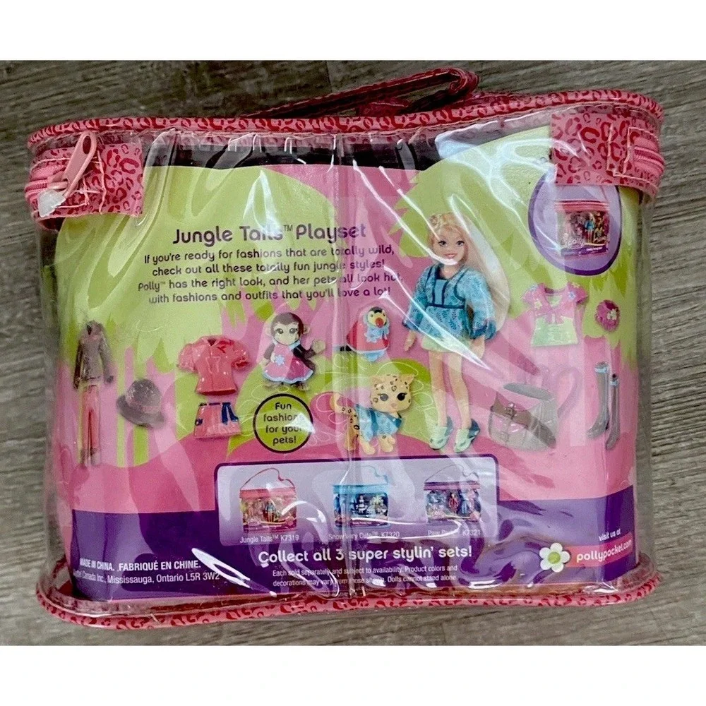 Polly Pocket Totally Trendy Pets Jungle Tails Sealed NIB New Y2k 2000s Rubbery‎